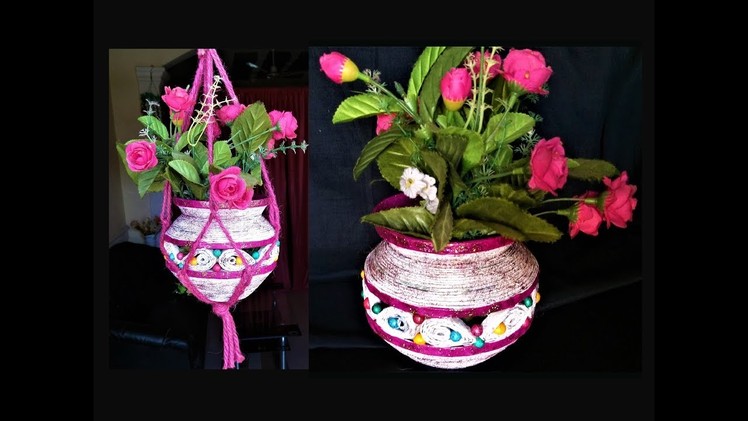 Newspaper Hanging Flower Pot | DIY Newspaper Craft | Best Out Of Waste
