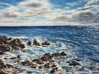 Painting a Beautiful Spain Seascape | Pastel Painting Timelapse