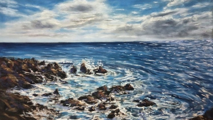 Painting a Beautiful Spain Seascape | Pastel Painting Timelapse