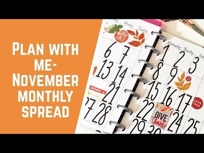 Plan with Me- November Monthly Spread in my mini!