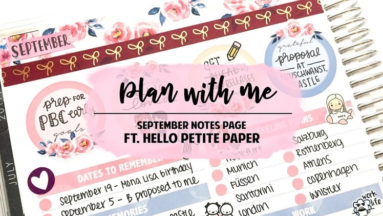 Plan With Me - September Notes ft. Hello Petite Paper