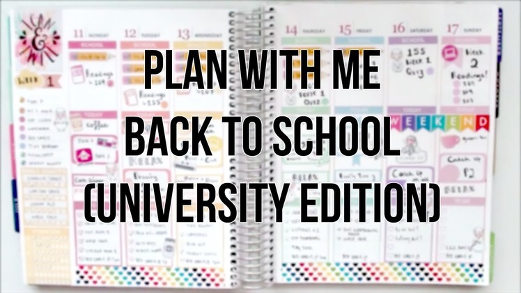 Plan With Me using my Erin Condren - Rainbow Back To School (University.College Edition)