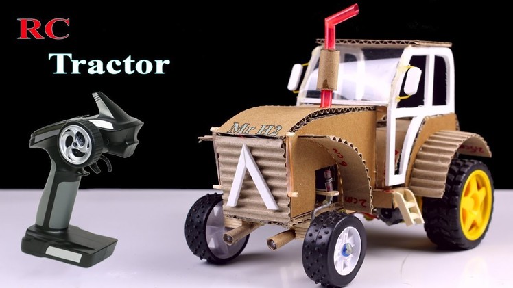 Rc Tractor from cardboard ! How to Make simple romote control Tractor Action at Home