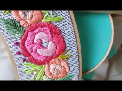 Satin stitch roses. Mini Tutorial for Delicate Roses Pattern.