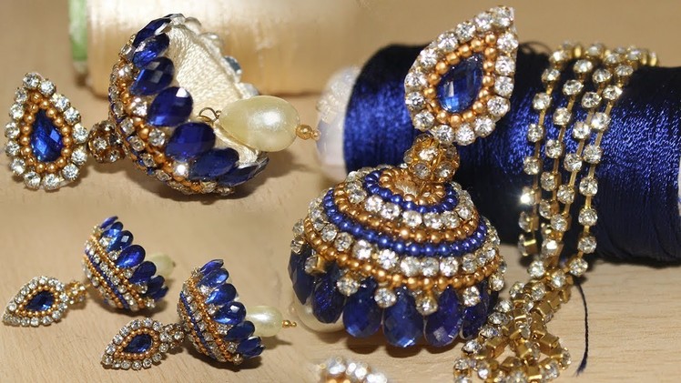 Silk thread jhumkas New Designs || How to Make Thread Earrings Step by Step - Jewellery Jhumkas