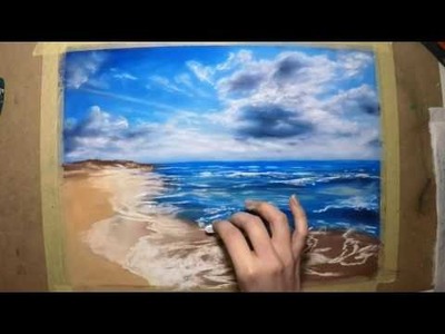 Speed Painting Clouds on a Beach | Larisa Carli