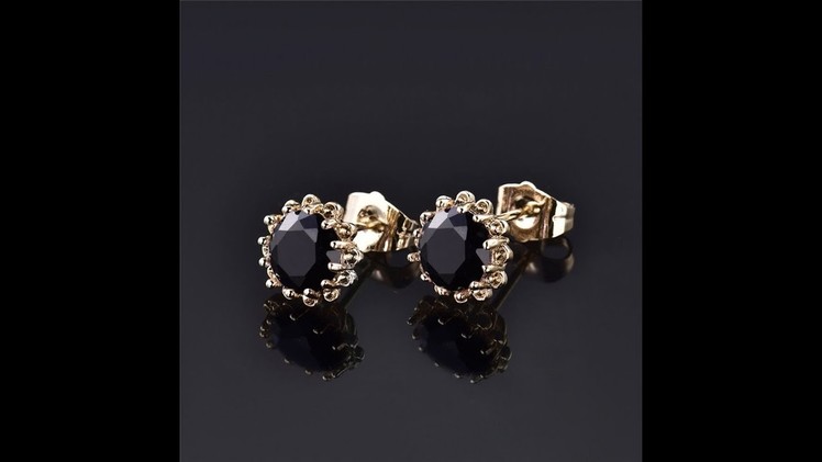 Stylish Black Stone Tops Studs And Earrings