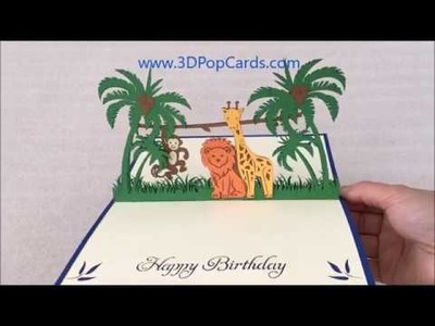Animal Pop Up Greeting Cards for Kids, Boys, Girls & Pet Lovers (B06XJ5YJR8)