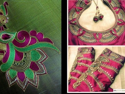 Bridal Blouse designs with new Peacock and Jhumka work|South Indian blouse designs