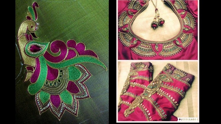 Bridal Blouse designs with new Peacock and Jhumka work|South Indian blouse designs