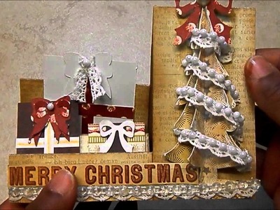 Christmas Card.Step Card.3D Tree