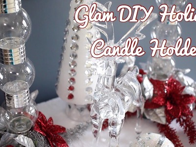 CHRISTMAS DIY & DECOR CHALLENGE - Glam Holiday Candle Holder Dollar Tree