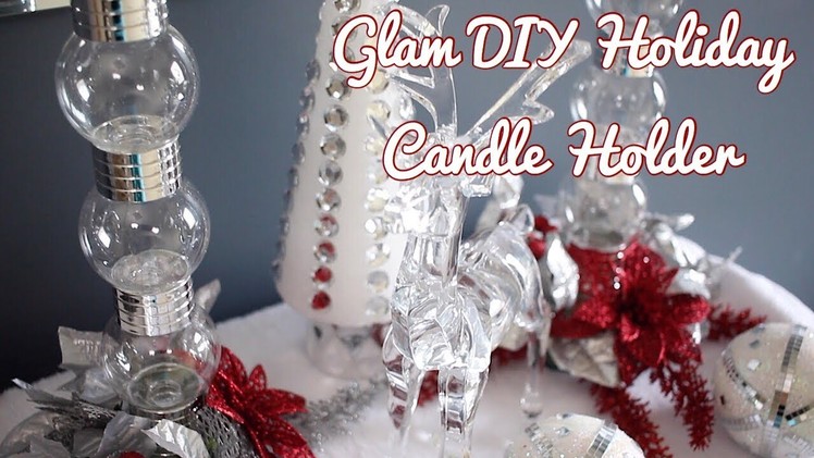 CHRISTMAS DIY & DECOR CHALLENGE - Glam Holiday Candle Holder Dollar Tree