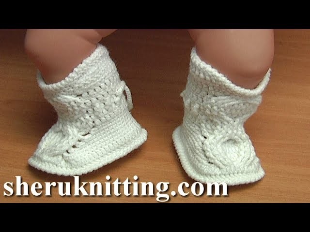 Crocheted  Baby Ugg Boots Tutorial 52 Part 4 of 4