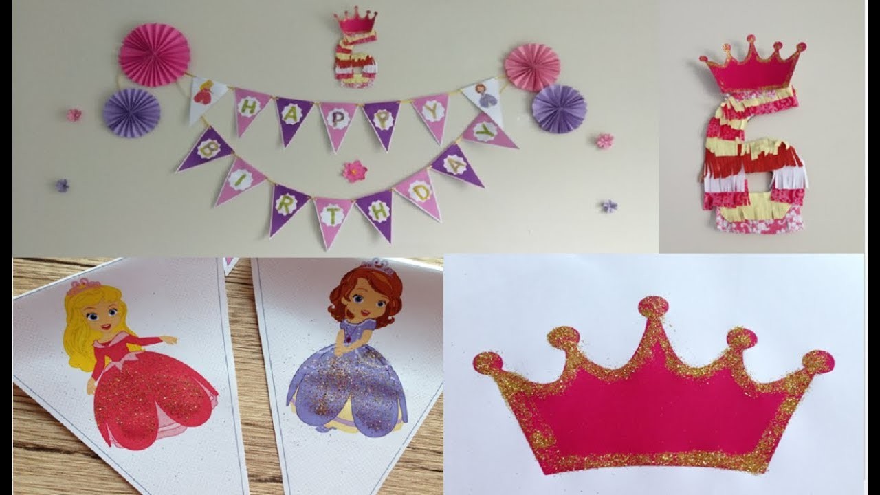 Diy easy birthday Party decorations with paper  | how to make princess birthday party decorations