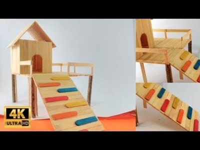DIY Hamster House using popsicle sticks