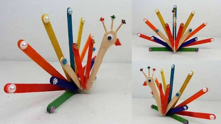 DIY Popsicle Stick Crafts | Colorful Bird - Easy Animal idea for kids