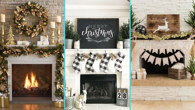 ❤ DIY Shabby chic style Christmas Mantle decor Ideas❤ | Christmas Fireplace decor | Flamingo Mango|
