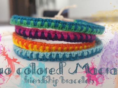 Easy & fast friendship bracelets! - two colored macrame bracelet