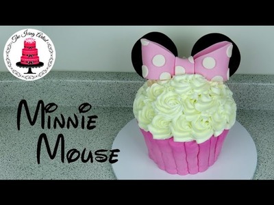Giant Buttercream Minnie Mouse Cupcake Cake - How To With The Icing Artist