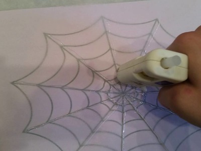 Glue gun Halloween spider web