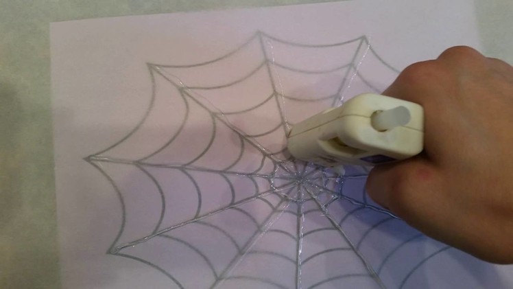 Glue gun Halloween spider web