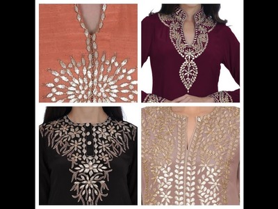 Gota patti work designs for necklines | Kurta | Sarees