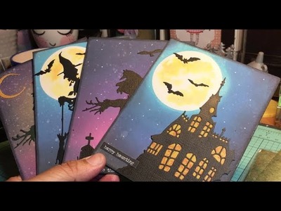 Halloween Cards Using Distress Oxide Inks & Tim Holtz Dies