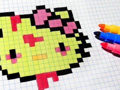 Halloween Pixel Art - How To Draw Zombie Hello Kitty #pixelart