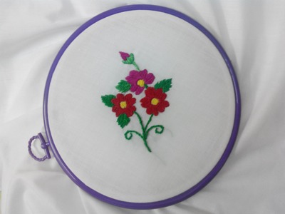 Hand Embroidery - Kashmiri Red Flower Stitch
