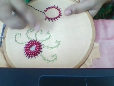 Hand Embroidery Mirror work with beads