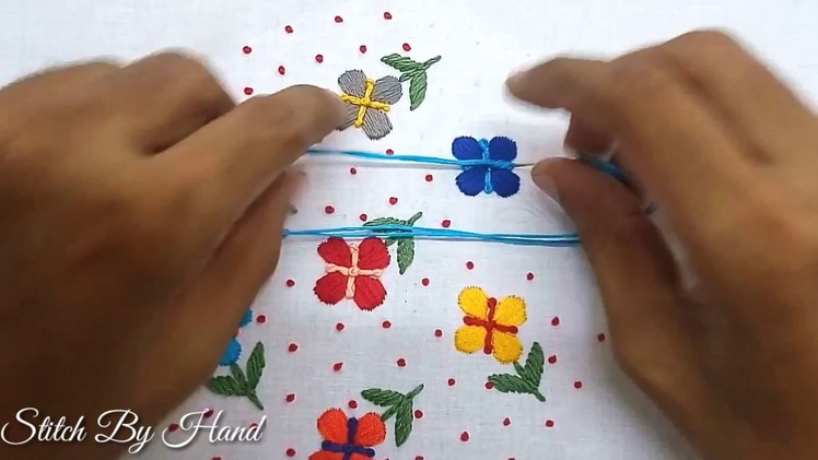 Hand Embroidery: Satin Stitch Embroidery | Satin Stitch Flower | Satin Stitch And French Knots