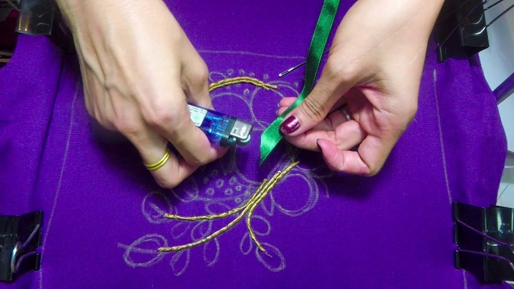 Handbag with Ribbon Embroidery Tutorial part 3