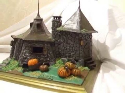 Harry potter -casa de hagrid hecha de plastilina y carton