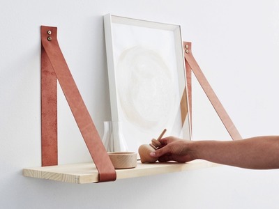 How to make a hanging shelf with leather straps