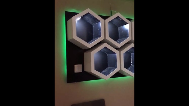 How to make a hexagon shelf with led lights
