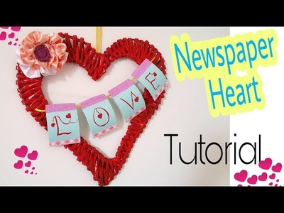 How to make Newspaper Heart || Beautiful Love Wall Hanging