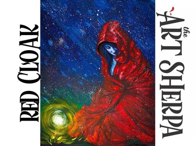 How to paint Acrylic on Canvas The Red Cloak Beginner Tutorial