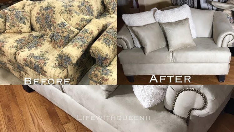HOW TO REUPHOLSTER A COUCH.SOFA Part 1 - LifeWithQueenii