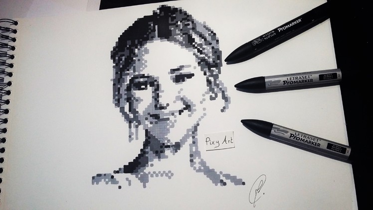Jennifer Lawrence Portrait - Pixel Drawing (Time Lapse)