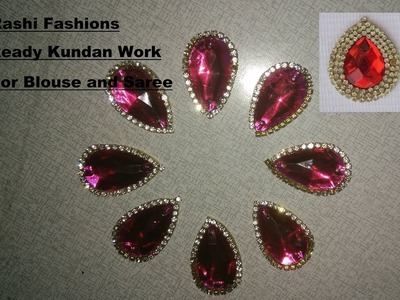Kundan work on blouse