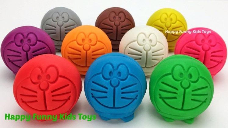 Learn Colors with Play Doh Doraemon Fruits & Vegetables Pineapple Eggplant pomegranate Carrot Molds