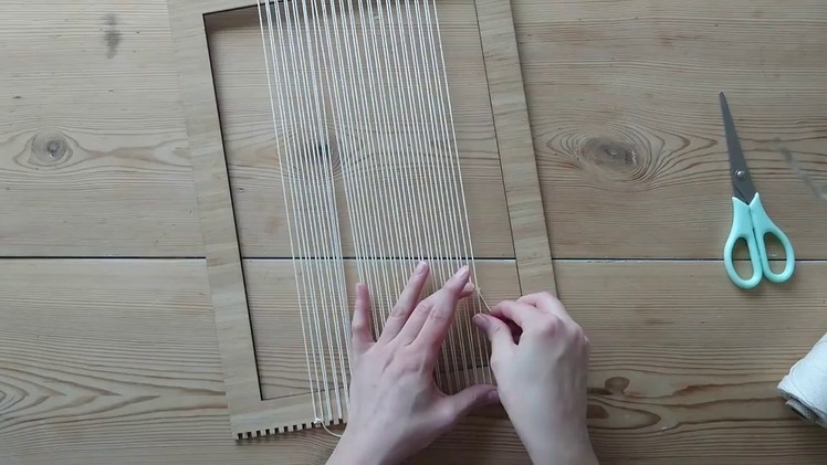 Making a Woven Wall Hanging - Step 1: Warping the Loom - Weaving for Beginners
