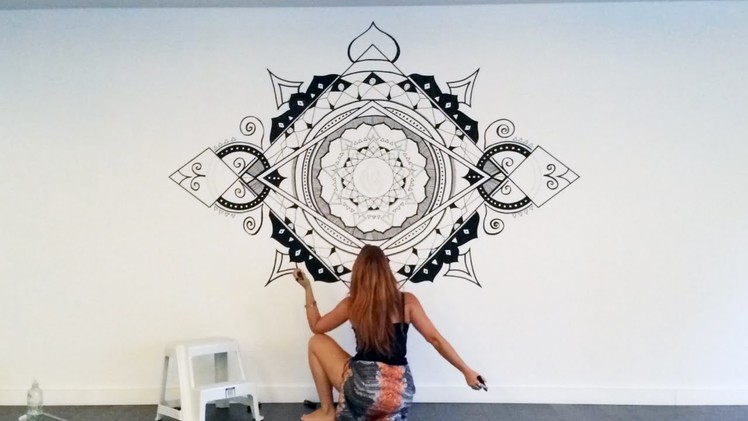Mandala Wall Art Mural Speed Painting NO STENCILS