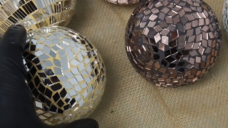 Mirror Mosaic Decor Decoration Balls Spheres Orbs Disco Collage Gold Silver Copper Bronze Wedding