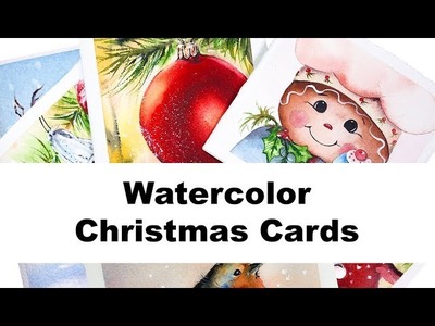 More Christmas Cards Watercolor Painting Tutorials