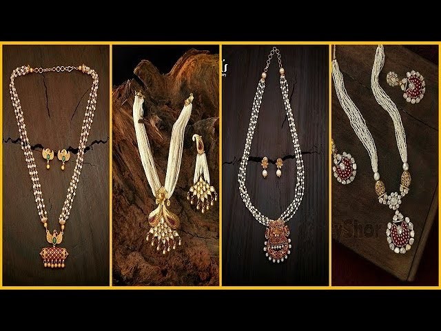 Pearl Long Chain and Necklace Designs || Latest Pearl Chain Necklace Desings