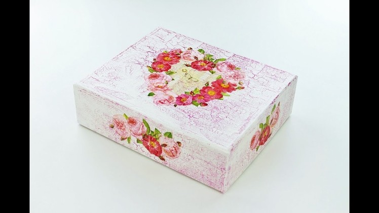 Perfume decoupage box with Easy Crackles - Fast & Easy Tutorial - DIY