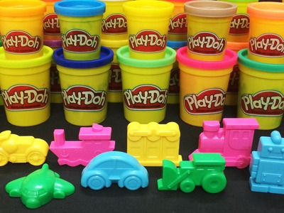 Play Doh Modelling clay Transporter Collection with Car, Train, Plan, Moto, Ship.  Fun Art for Kids