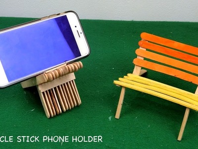 Popsicle stick Chairs. Phone Holders - Easy Craft ideas